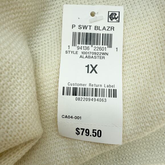 On 34th Plus Alabaster Knit Sweater Jacket Coatigan NWT Size 1X - Picture 10 of 11